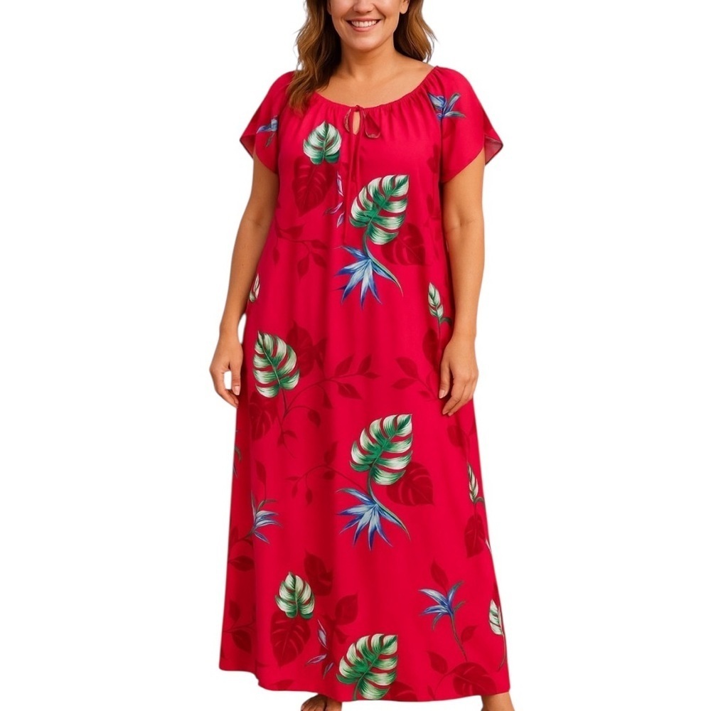 Vintage Hilo Hattie Hawaii Medium Pink Hawaiian Print Dress